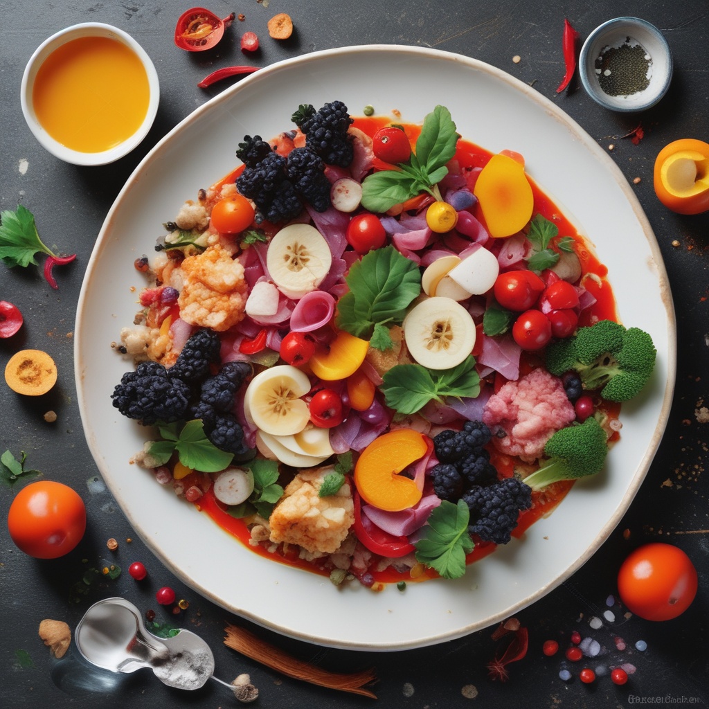 Dish with colorful ingredients on a plate
